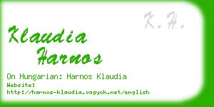 klaudia harnos business card